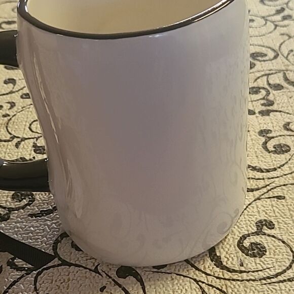 White Mug with Black Handle and Bow #1 - Picture 5 of 8